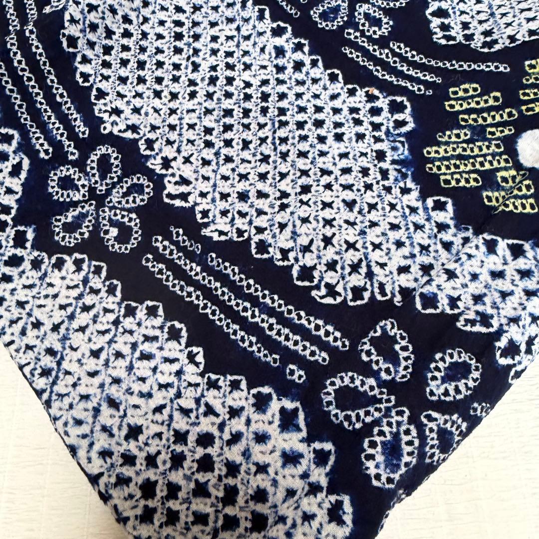 木綿 浴衣 有松絞り 花柄