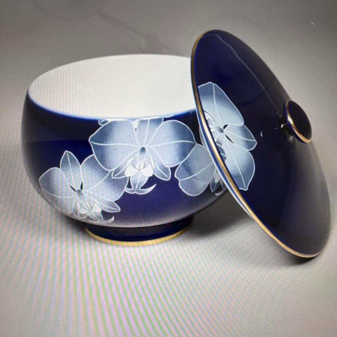 新品❤️ ルリ胡蝶蘭・茶器揃（土瓶1個、湯呑5客セット）