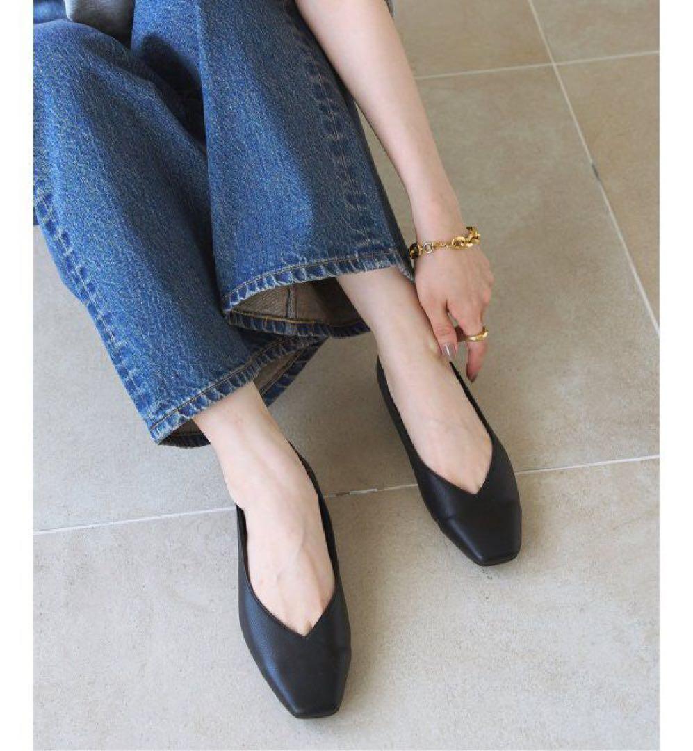 新品 ルタロン スクエアVカットフラット 22.5 フラットシューズ