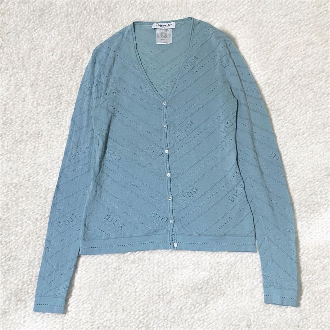 美品 CHRISTIAN DIOR 総柄ロゴカーディガン ガリアーノ期 希少