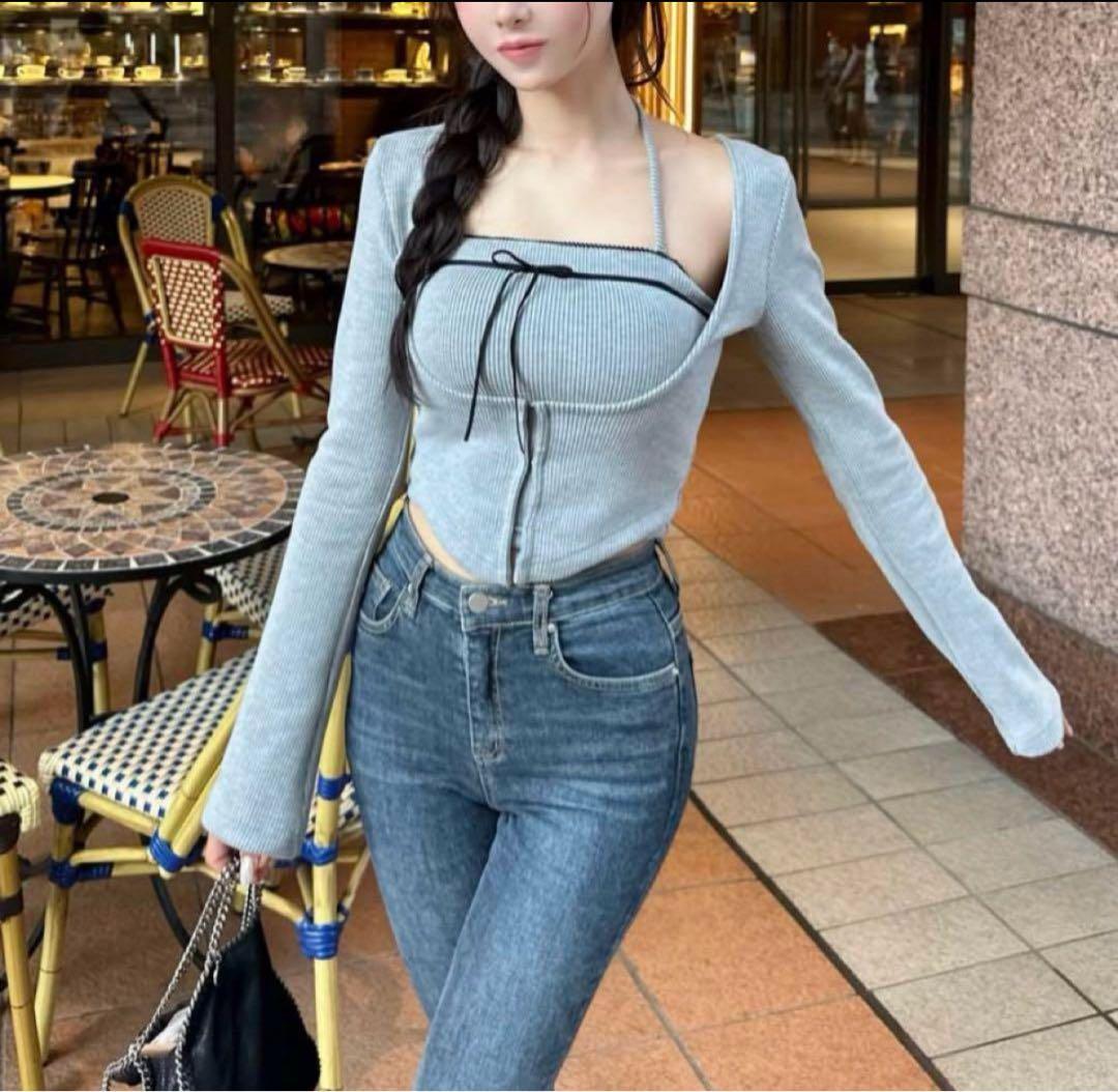 トップス YILON Corset design layered tops