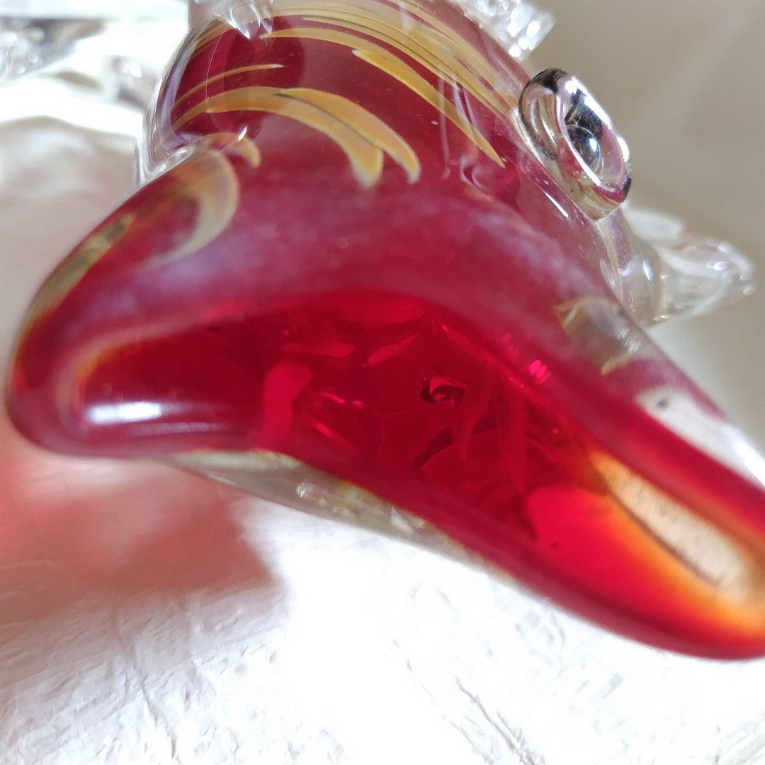 工芸ガラス　マルティ―グラス　鯉の置物　一輪挿し　花瓶　オブジェ　インテリア