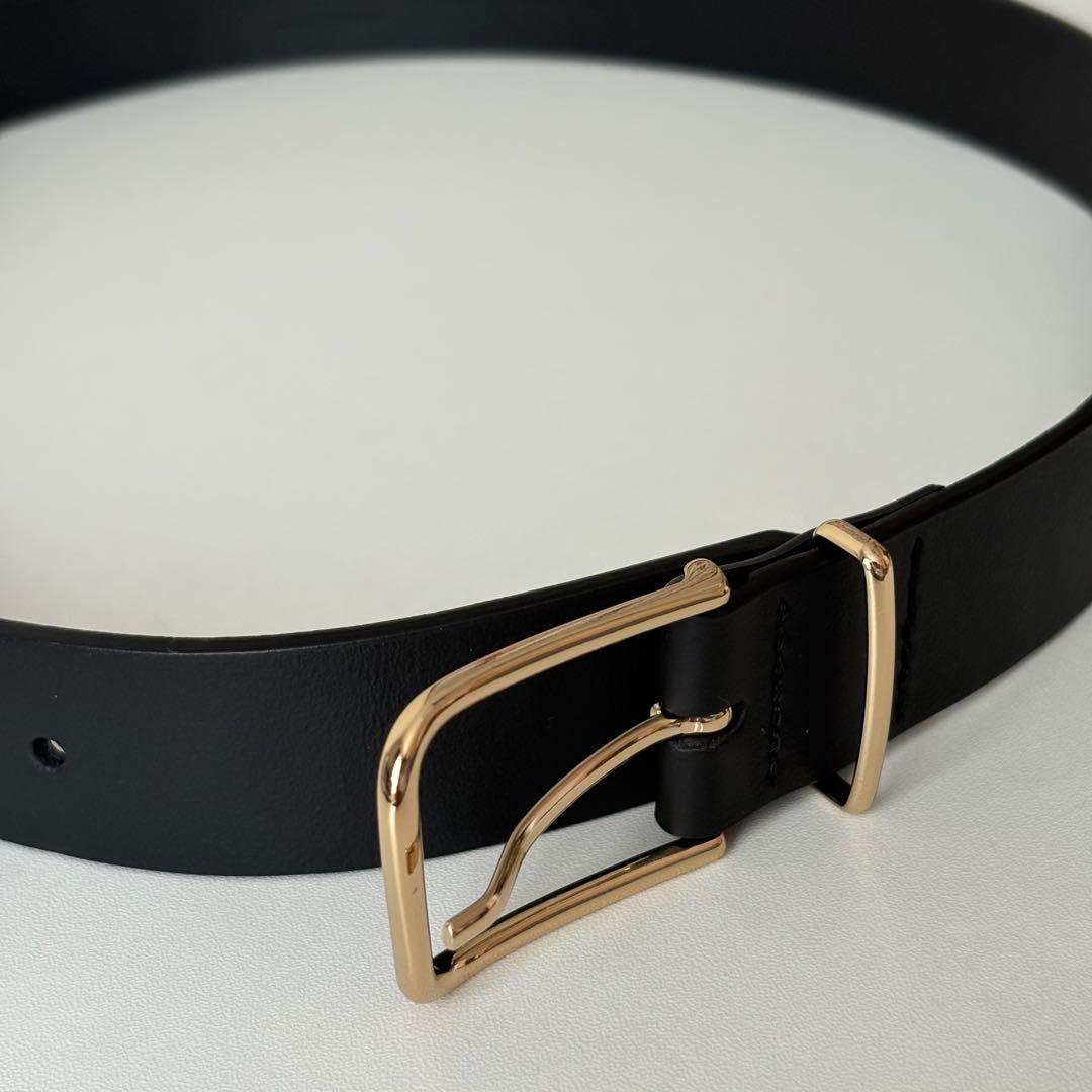 LEFIJE レフィエ　Tresor 75 黒　ブラック　カウレザーベルト　本革