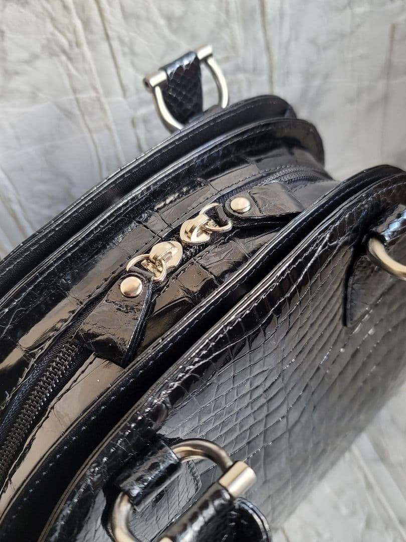 GENUINE CROCODILE SKIN 本クロコダイル バッグ 黒