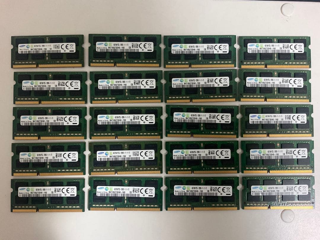 ノートパソコン用メモリ 4GB PC3L-12800S 20枚セット