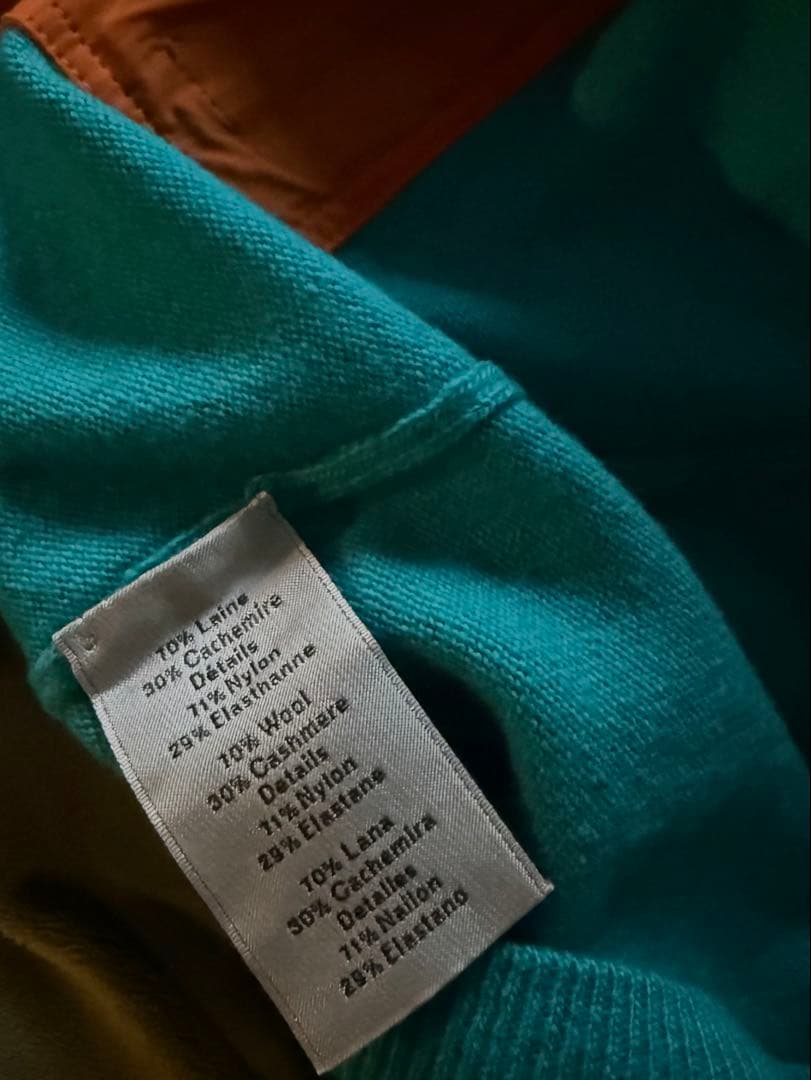 HERMES ターコイズ カシミヤニットセーター M