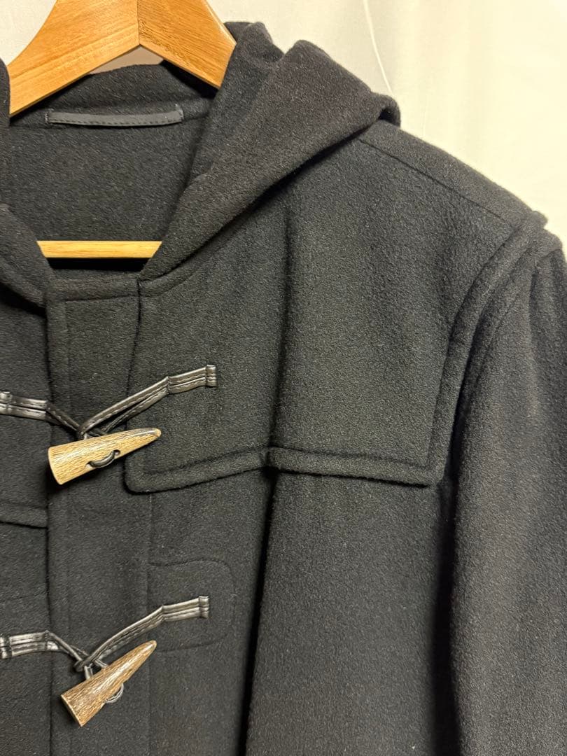 ダンヒル　黒ダッフルコート フード付き