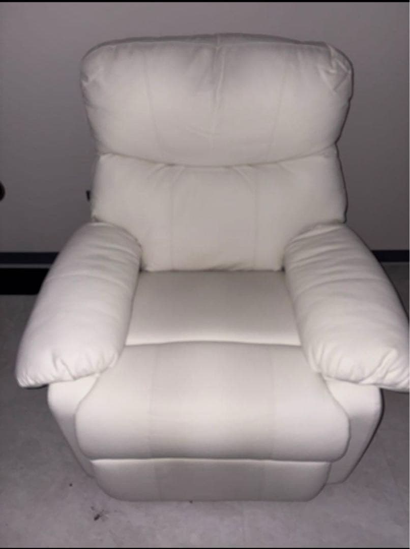 ホワイト PU リクライニングソファ