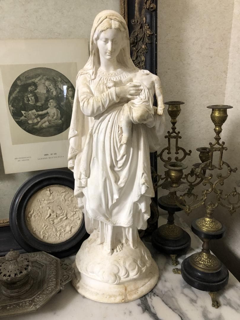 フランスアンティーク　聖母子像　マリア像