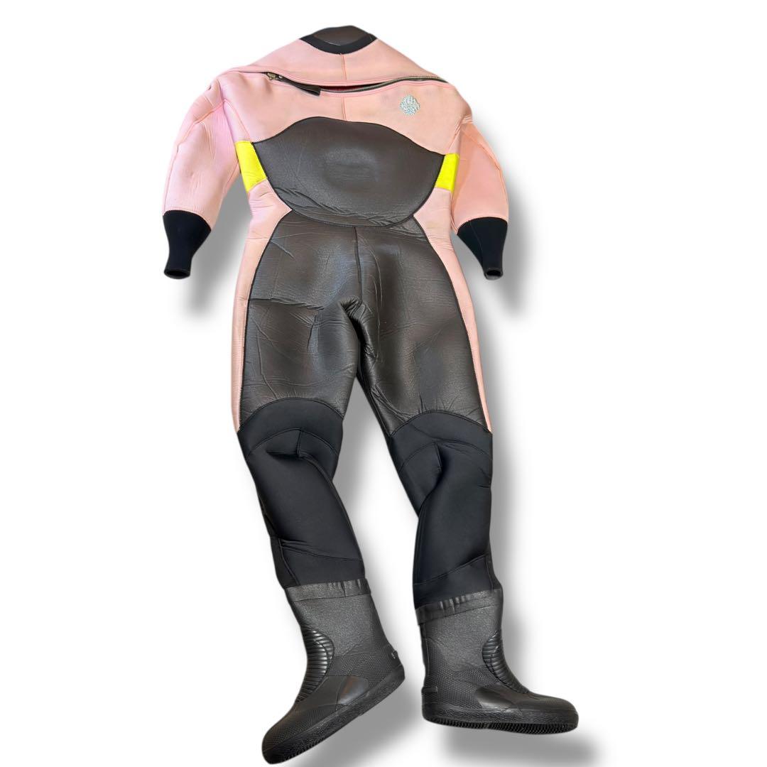 ワールドダイブ ダイビングスーツ ピンク 黒 ドライスーツ レディース