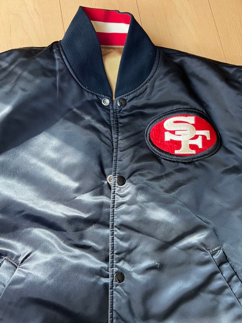 NFL 49ers　90sリバーシブル スタジャン　スターター製　Lサイズ