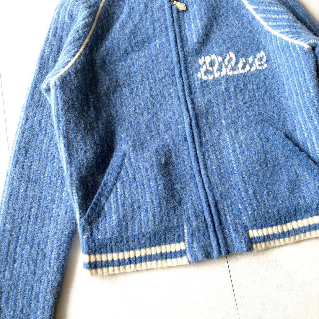 バーバリーブルーレーベル　アルパカ混　ジップアップ　カーディガン　M