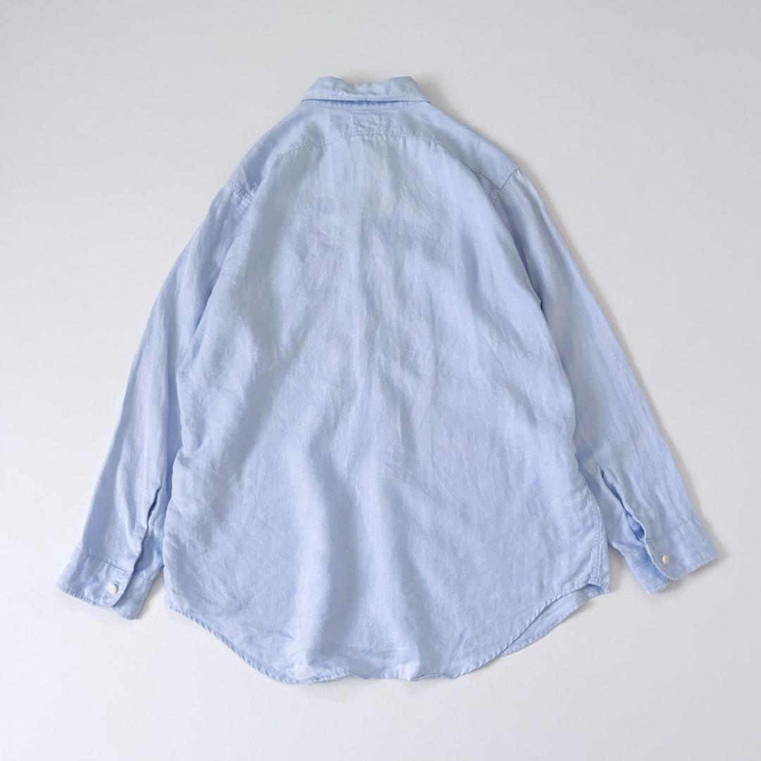 MADISONBLUE ハンプトン リネンシャツ B刺繍 サックスブルー　01