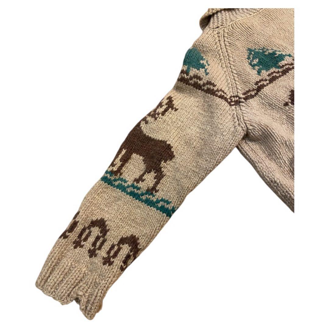 60s カウチンセーター トナカイ柄　ウールニット ヴィンテージ