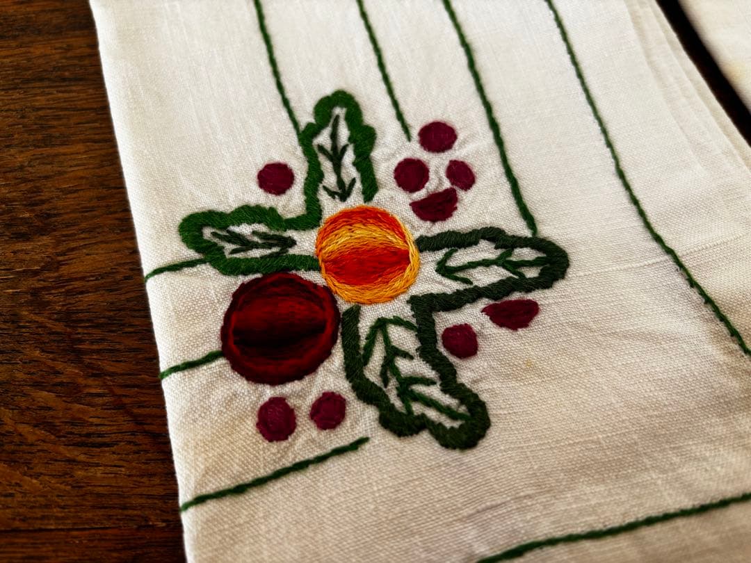 フランス　蚤の市　刺繍　ナプキン　クロス　まとめ売り