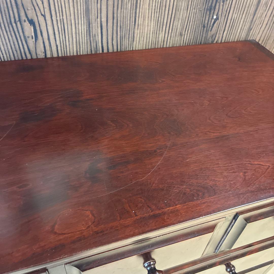 神居民芸 整理箪笥 樺材 無垢材 民芸家具 3段7引き出し 収納チェスト　北海道