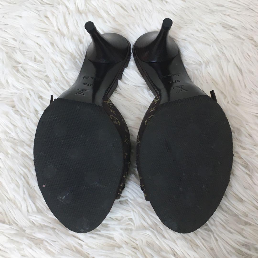 【極美品】ヴィトン ミュール ヒールモノグラム オープントゥ ゴールド金具