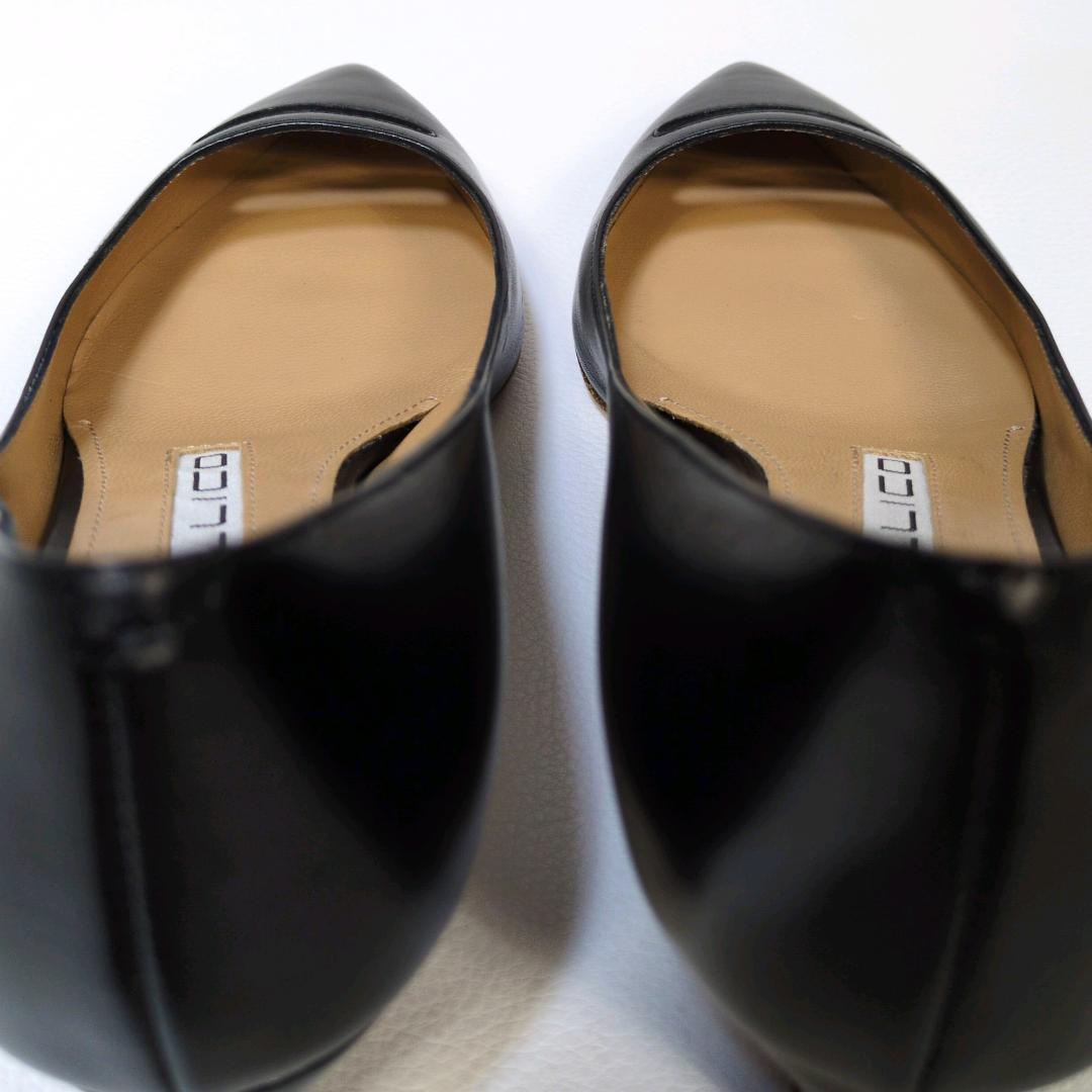 美品 ペリーコ アネッリ ヒール ポインテッドトゥ 34 21cm レザー