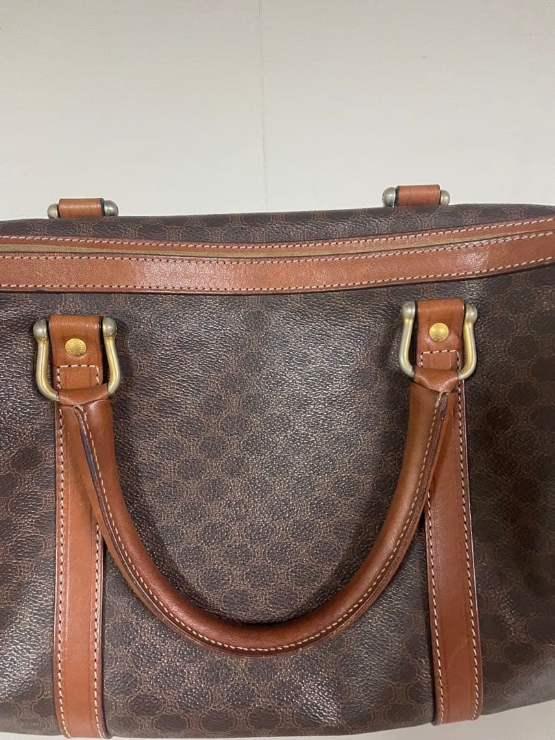 かたつむり❷セリーヌ バッグ マカダム柄 ボストン ヴィンテージ