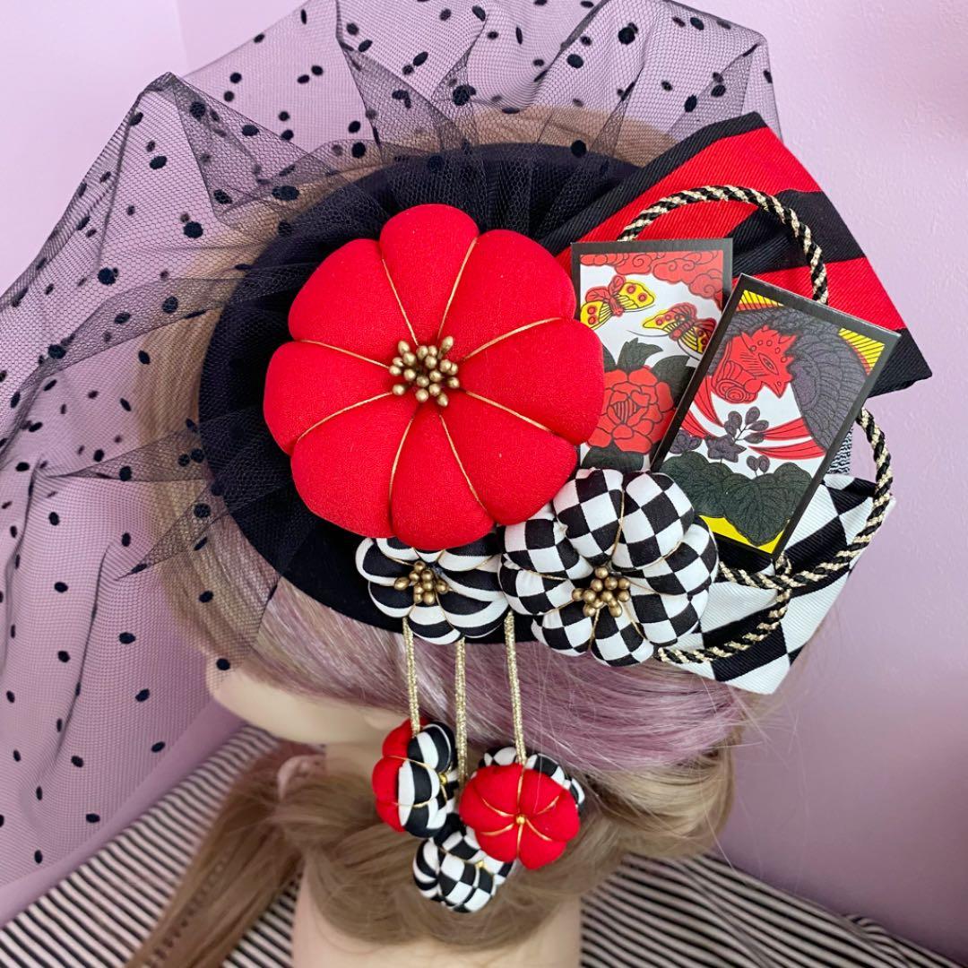 ❁︎きくこ様❁︎ 卒業式 髪飾り トーク帽 モダン花 帯重ねシリーズ