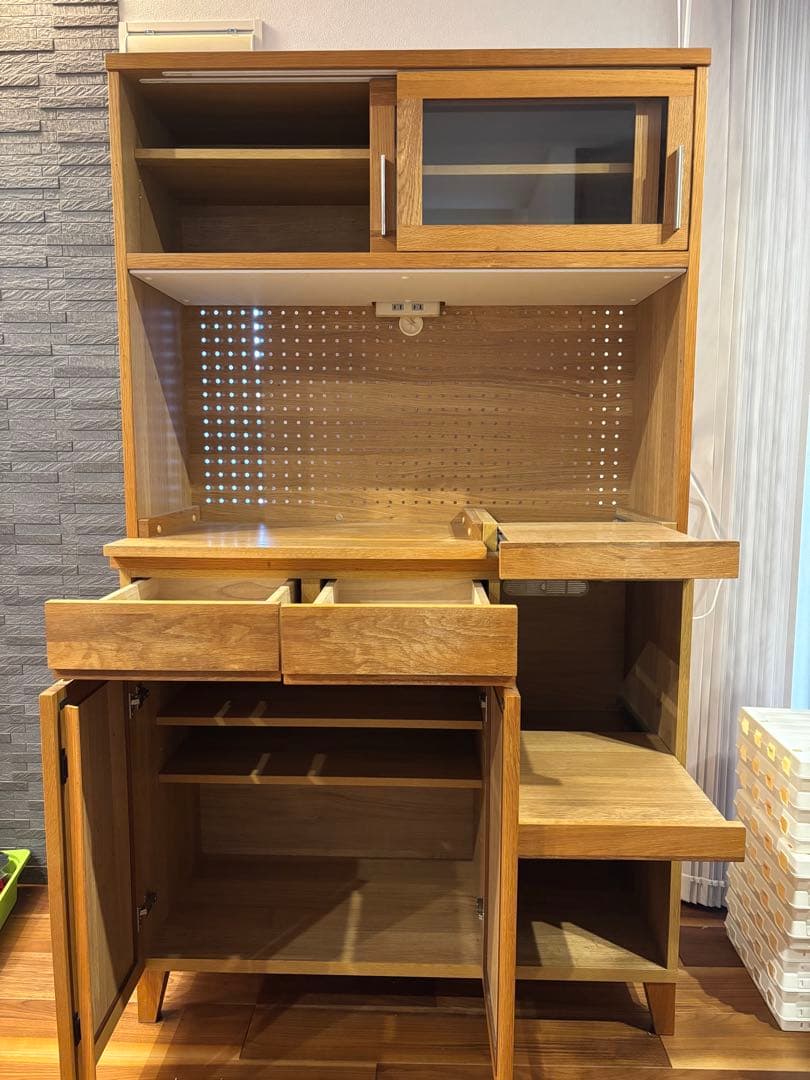 美品　食器棚　ホワイトオーク