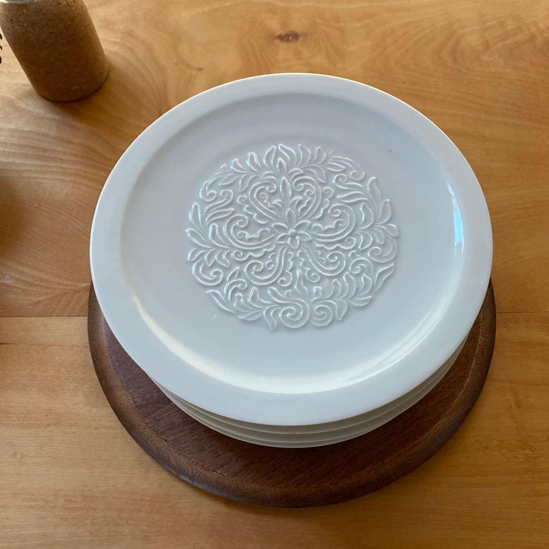 加藤渓山　青白磁唐草皿　5枚　お値下げしました