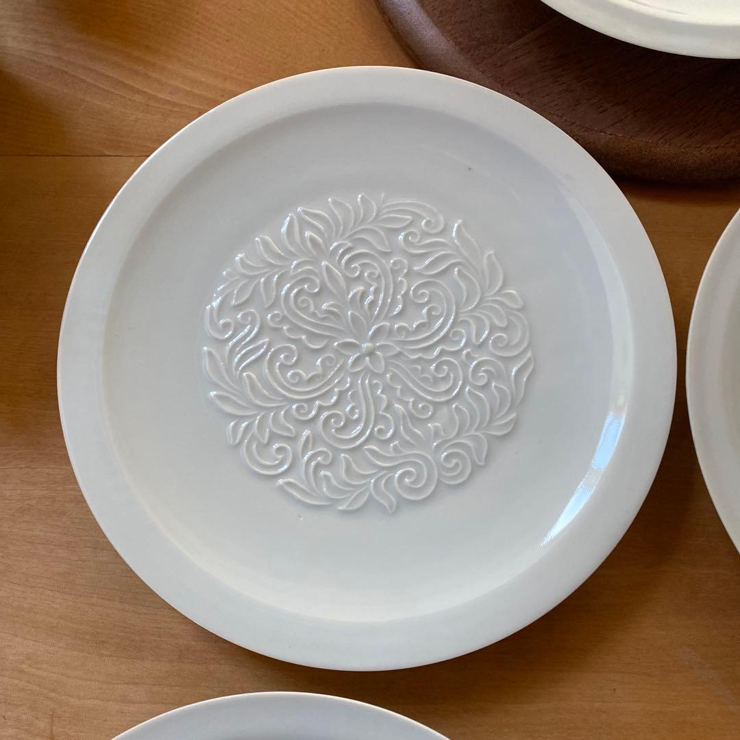 加藤渓山　青白磁唐草皿　5枚　お値下げしました