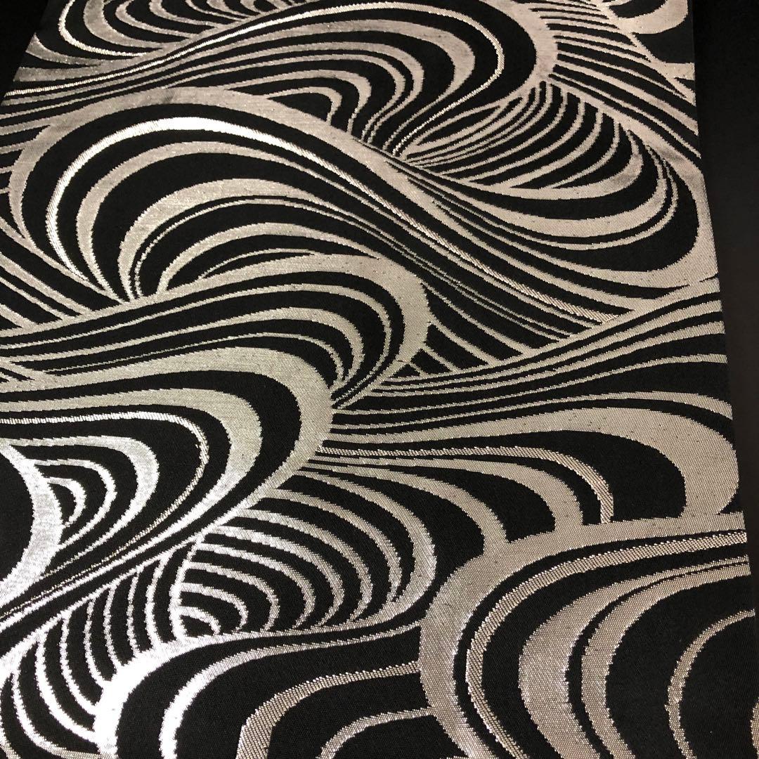 SO-750 名古屋帯 名古屋仕立て 六通 九寸 正絹 モダン 波 渦