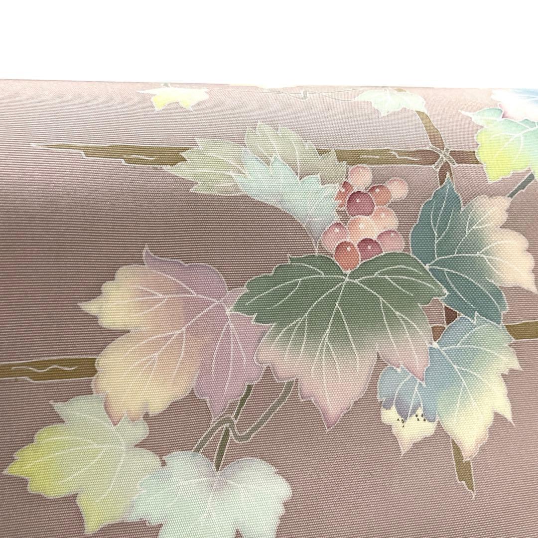 専用帯6229 ●高級 正絹 落款 作家物 塩瀬 友禅 名古屋仕立て名古屋帯葡萄