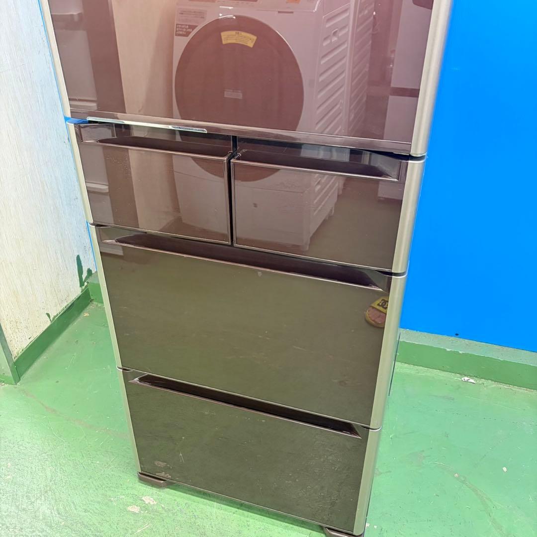 635 日立　大型冷蔵庫　400L強　小型　家庭用　右開き　自動製氷　ブラウン