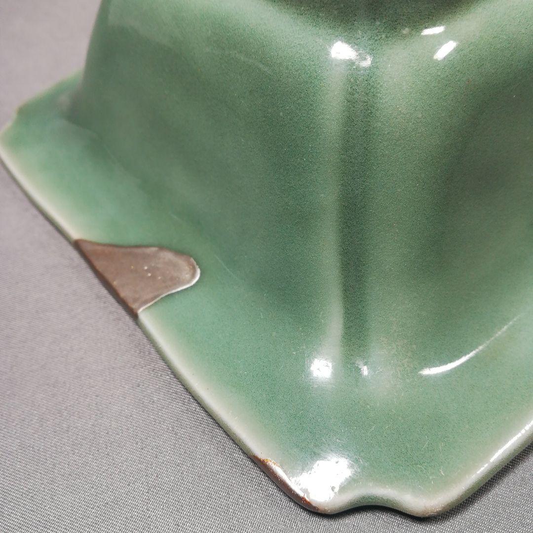 直しあり　三田青磁　四方鉢