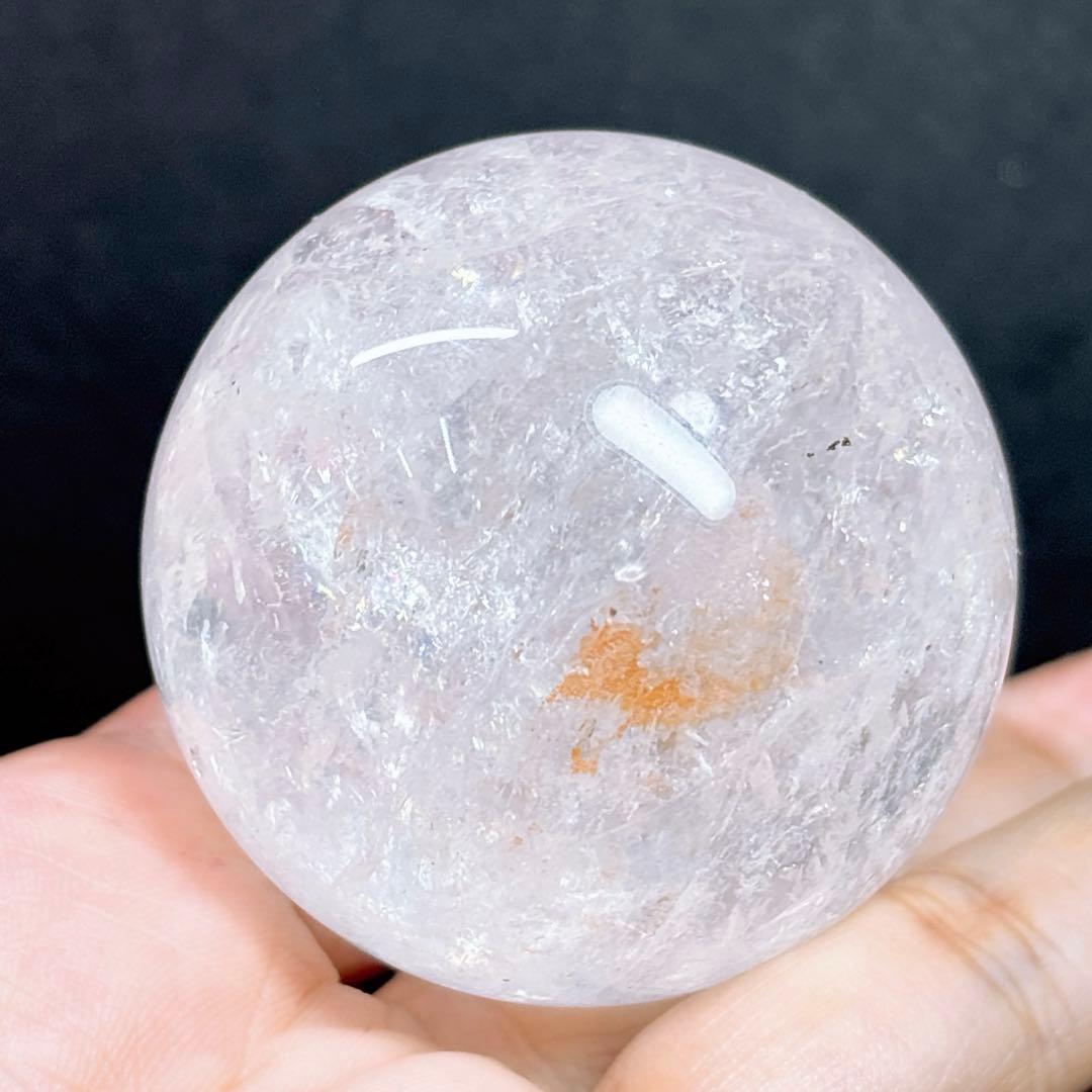 【天然石】希少！アゼツライト虹入り 丸玉◆スフィア 50ミリ玉