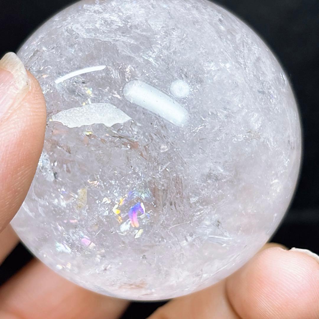 【天然石】希少！アゼツライト虹入り 丸玉◆スフィア 50ミリ玉