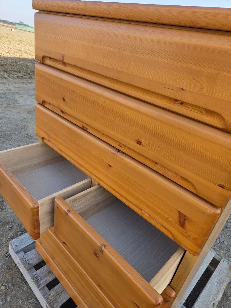 ナチュラルウッド 8段チェスト　北海道道央限定配送or引取