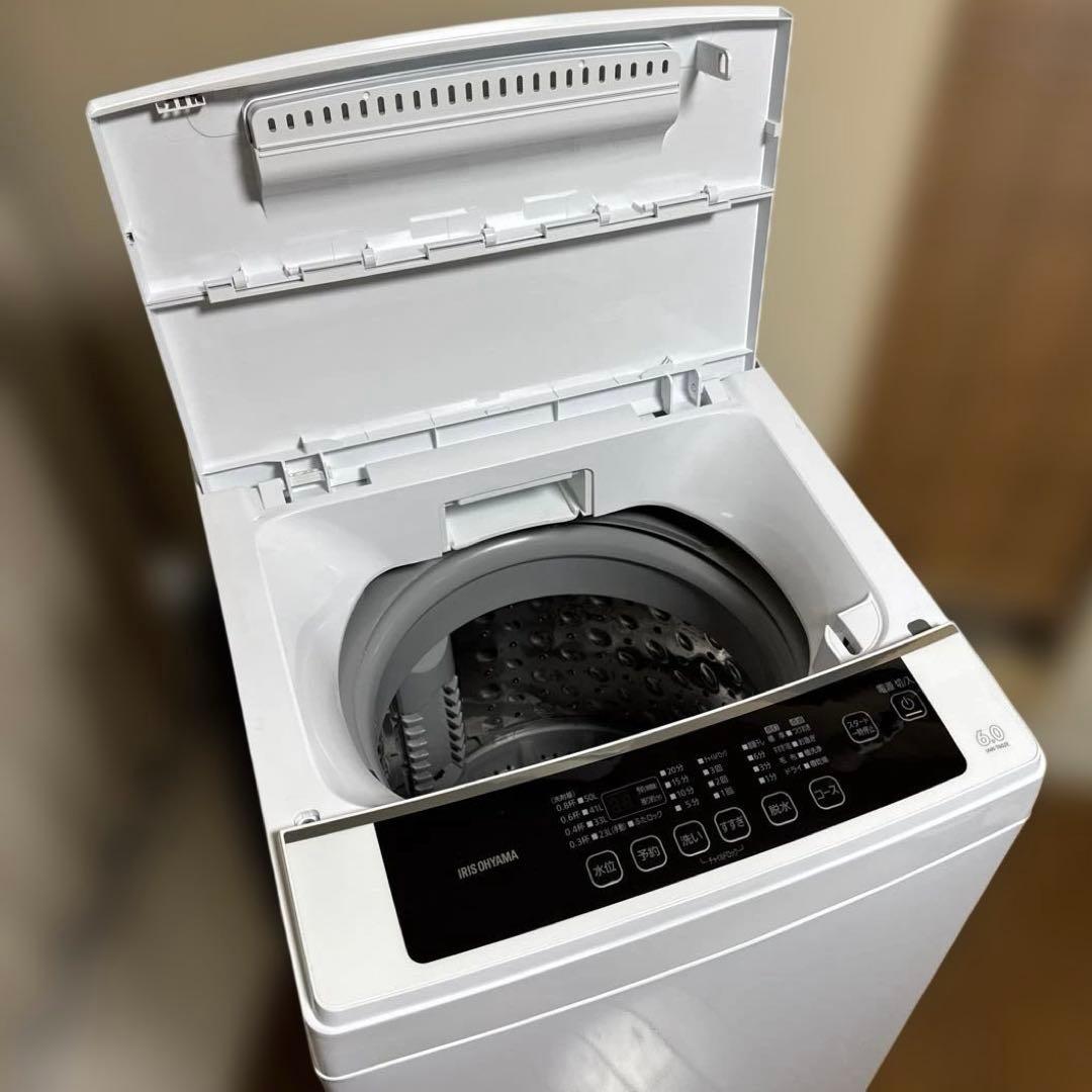 美品 IRIS OHYAMA 2021年製 洗濯機 6kg シンプルデザイン