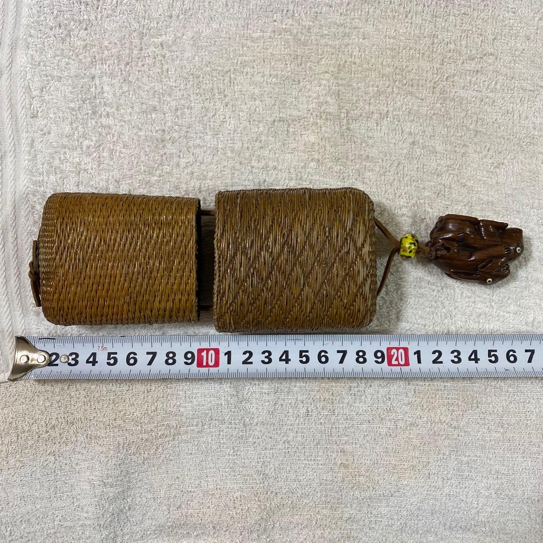 A-6 提物　下げ物　竹細工　在銘　根付　小物入れ　雑貨　時代物　美術品　工芸品