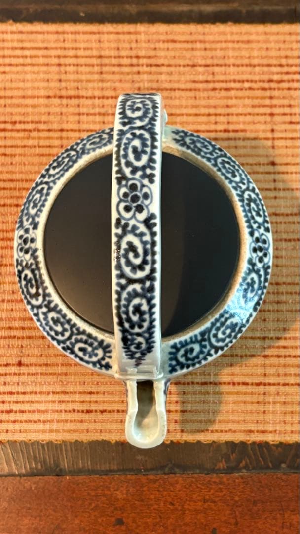 古民具　古伊万里　酒注　水柱　染付 蛸柄　5弁花　江戸時代　骨董