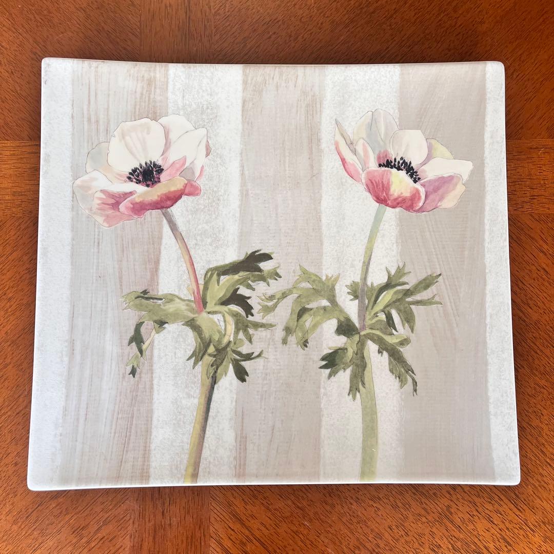 【レア美品】フランス製　ジアン★アネモネ★スクエアプレート