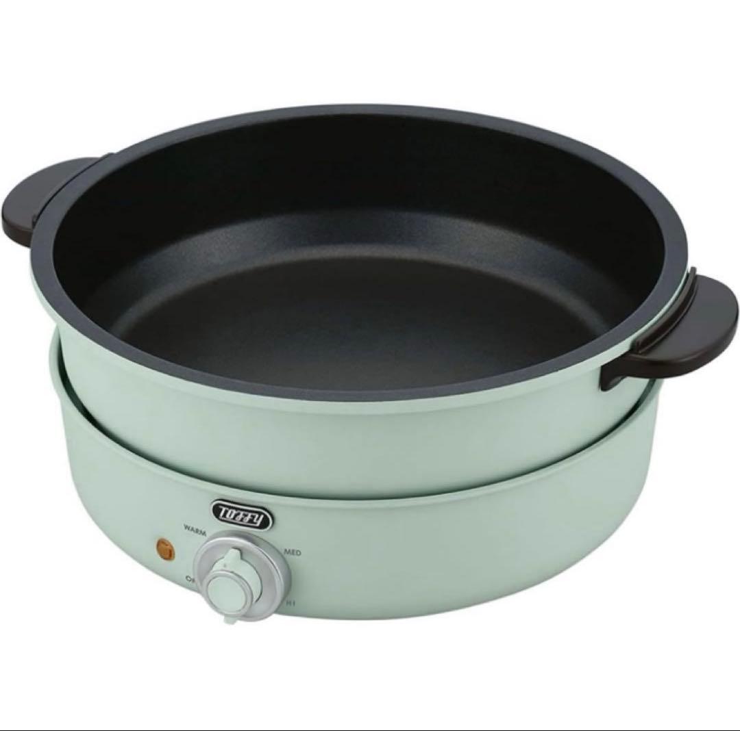 【新品未使用】Toffy 電気グリル鍋　ペールアクア