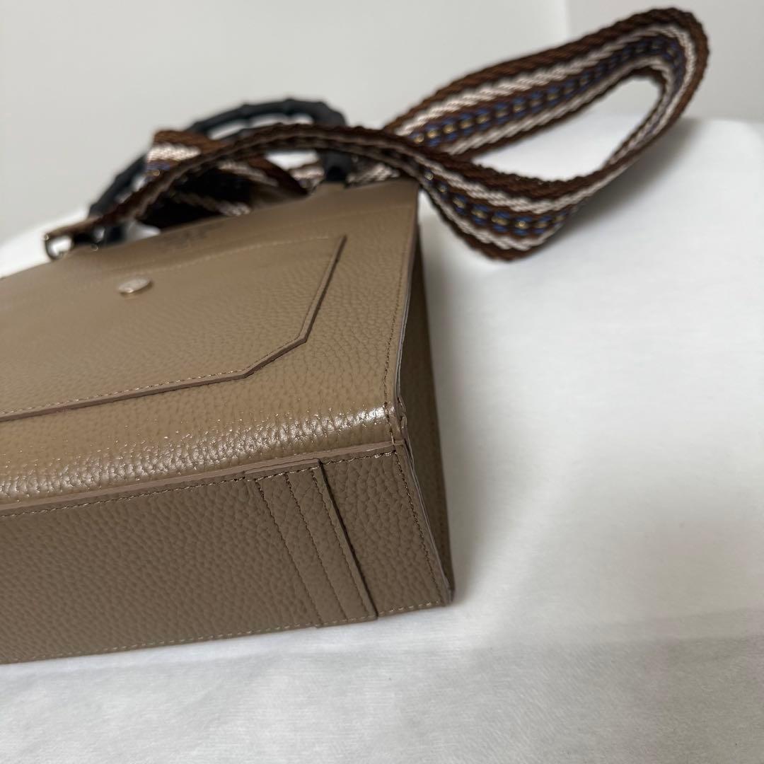 美品 ADMJ バンブーハンドル 2way ショルダーバッグ トートバッグ