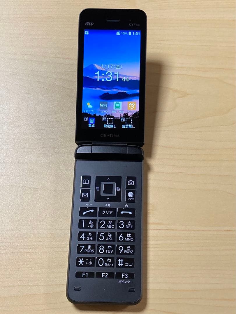 希少 GRATINA KYF44 カメラレス au SIMフリー 法人 U3
