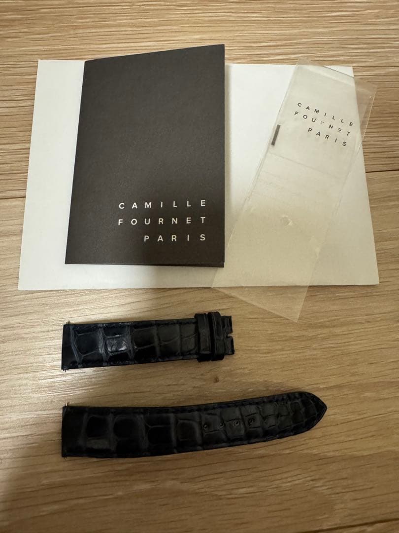 カミーユフォルネ 腕時計用 革ベルト ネイビー18/16