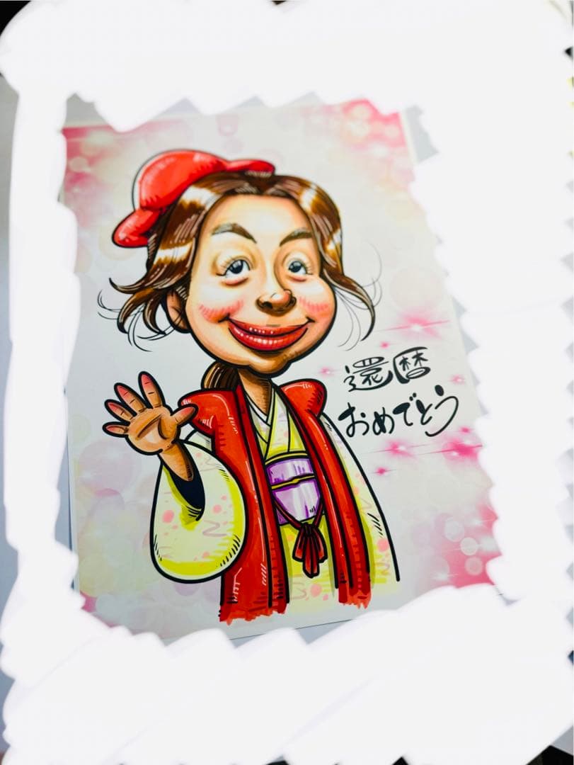 世界で1枚のオーダーメイド似顔絵★プレミアムver☆記念日★