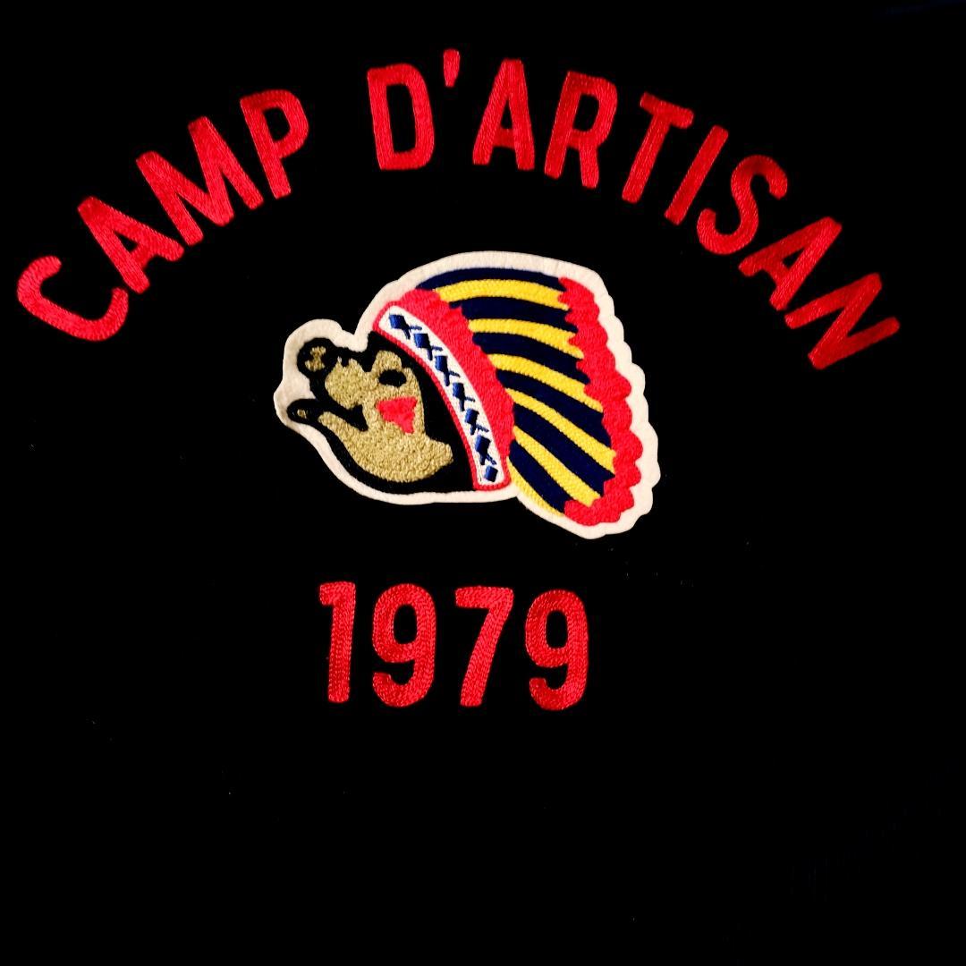 【美品】ステュディオダルチザン コーデュロイ スタジャン 刺繍 ワッペン 黒 L