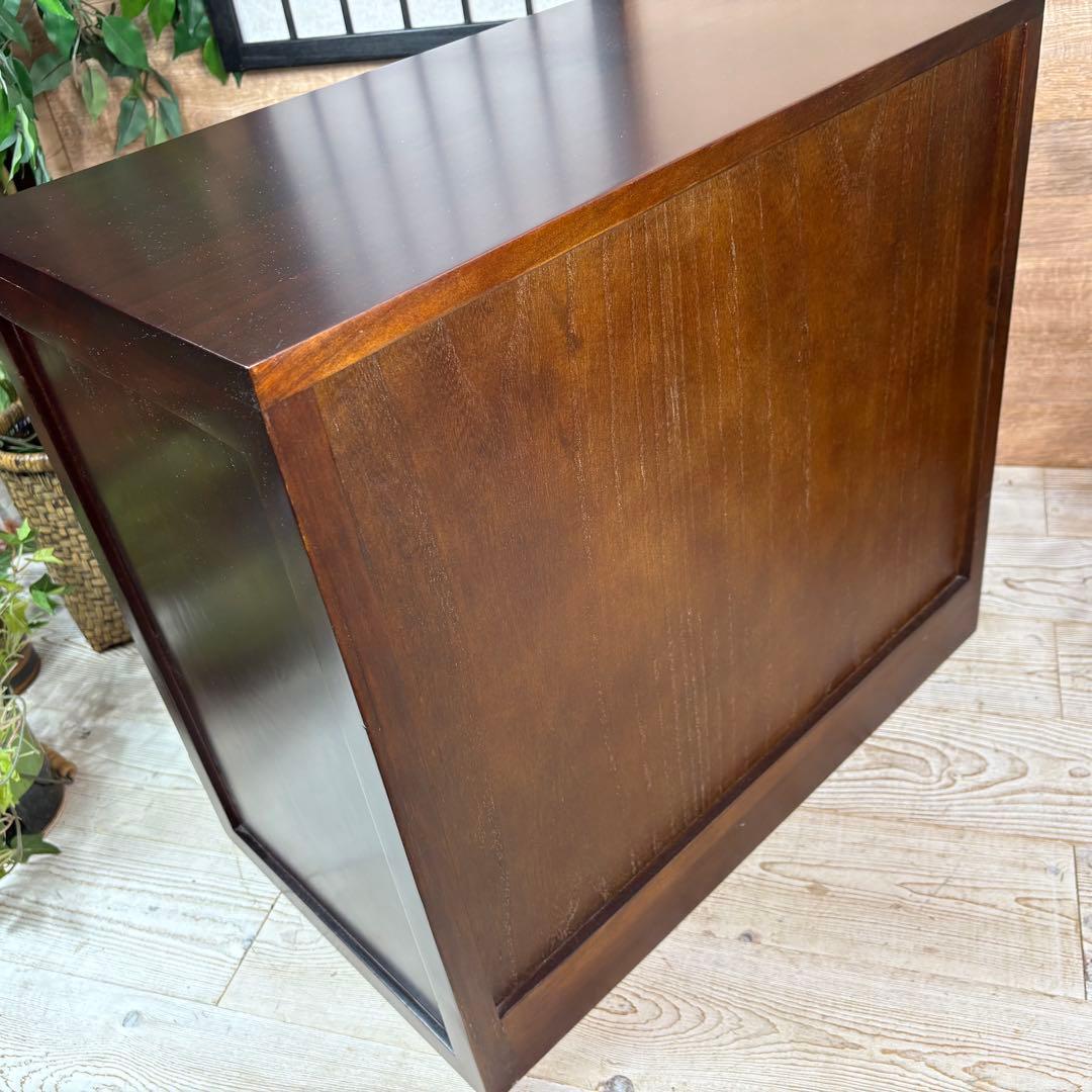 民芸家具木製桐材天然無垢和箪笥引き戸付き収納家具和タンス飾り棚和室インテリア