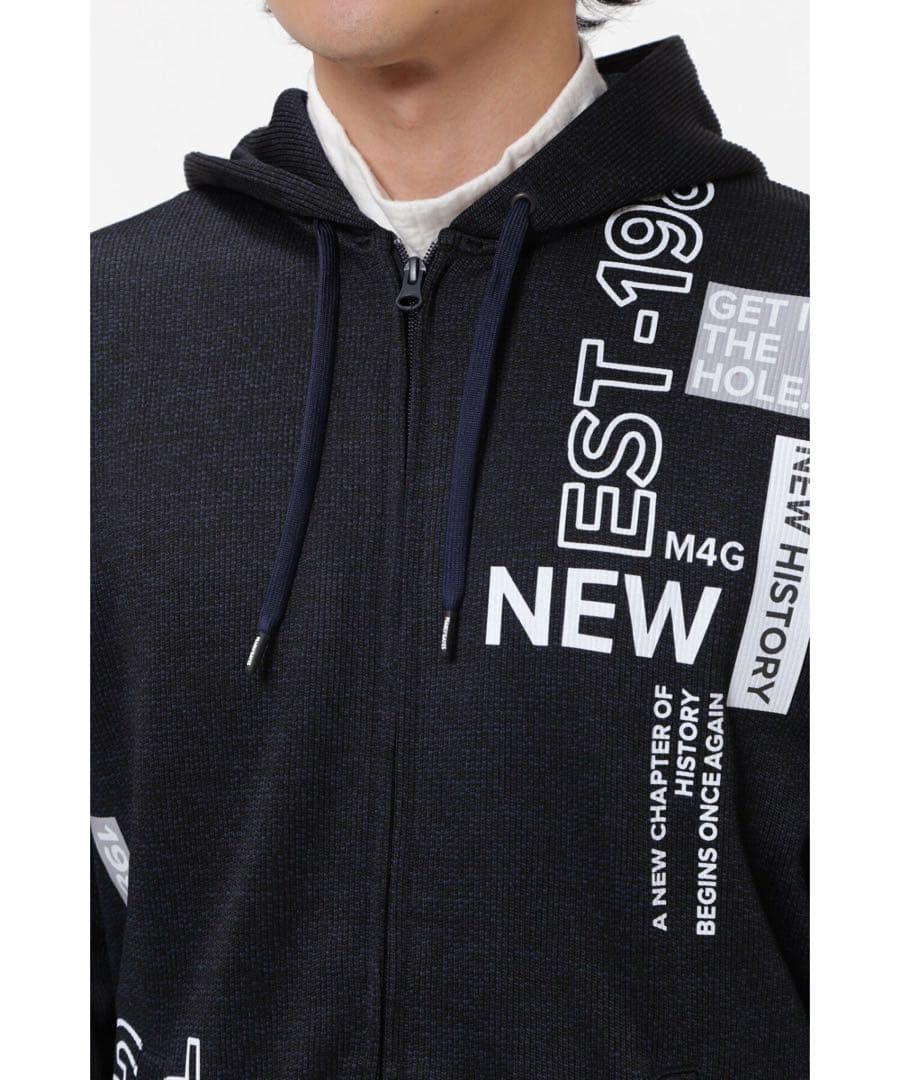 PEARLY GATES セーターメランジフリースフルジップフーディ