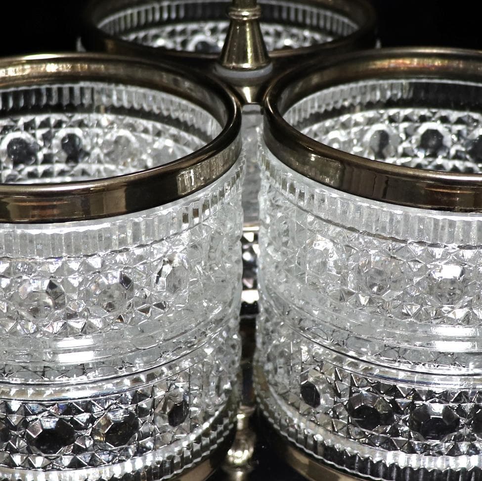 オールド・バカラ 激レア 銀装飾 大型 トリプルボウル ディアマン ピエーリー