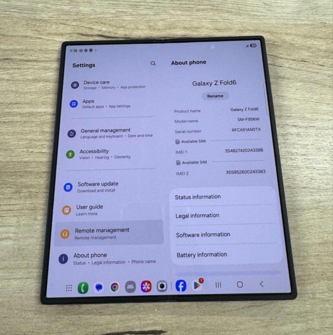 超美品　ギャラクシー Z Fold 6｜256gb｜SIMフリー版