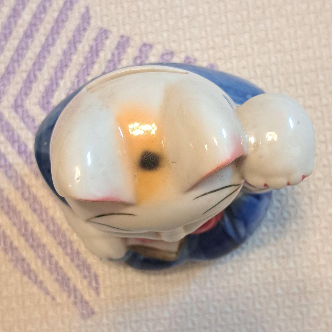 青い着物　招き猫　置物　貯金箱　陶器　まねき猫　ねこ　ヴィンテージ　縁起物