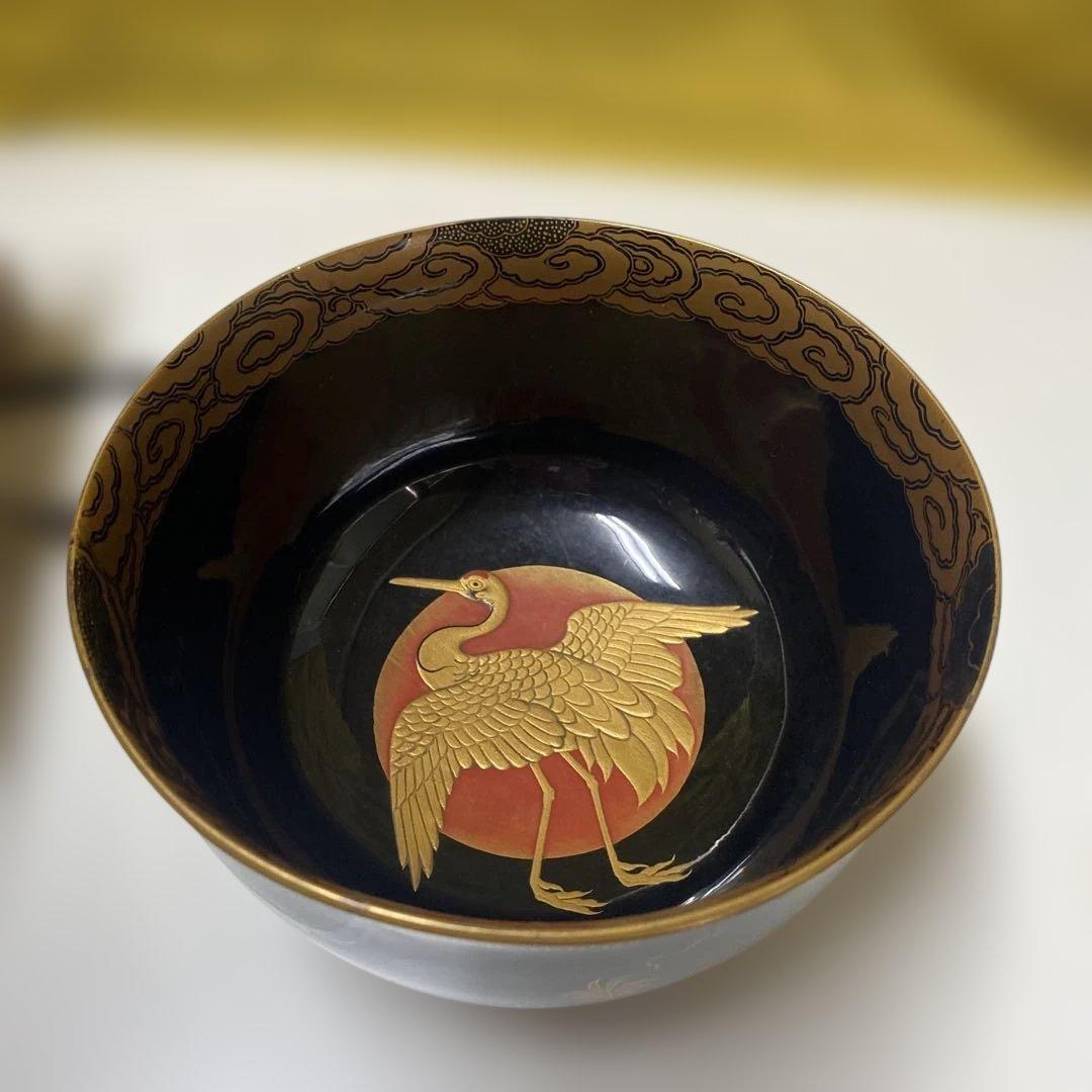 盃洗台　盃洗鶴と花模様